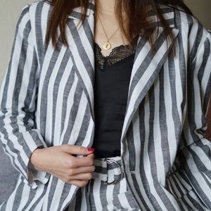 JING stripe oversized blazer